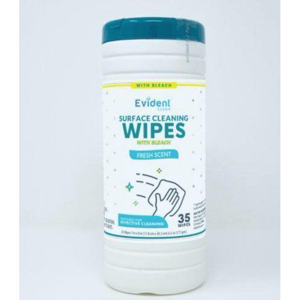 Photo 1 of 12 packs of 35ct Evident Surface Cleaning Wipes with Bleach
