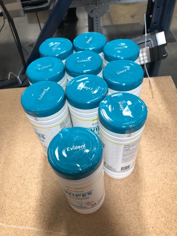Photo 1 of 10 packs of 35ct Evident Surface Cleaning Wipes with Bleach