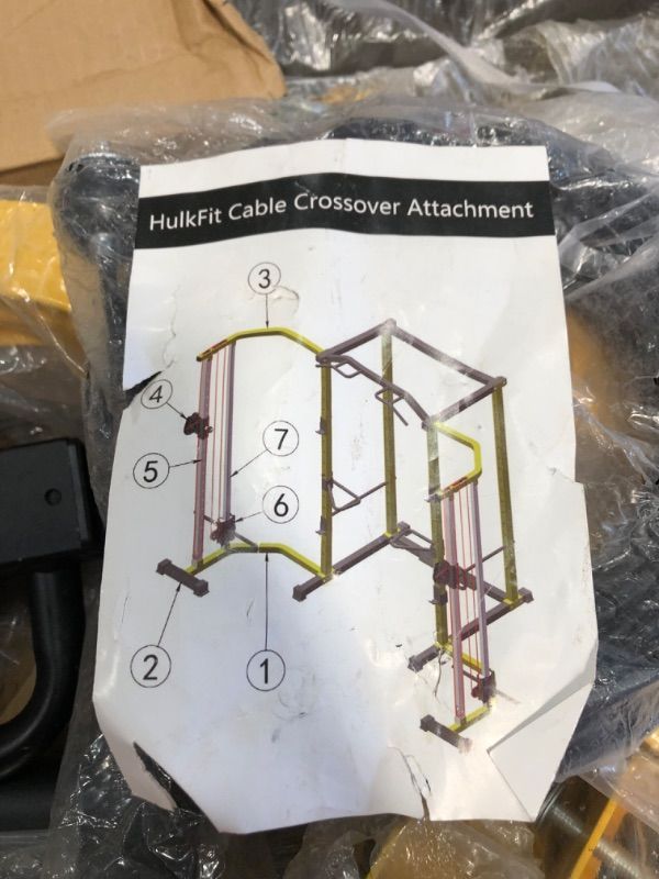 Photo 5 of ***PARTS ONLY*** HulkFit 1000-Pound Capacity Multi-Function Adjustable Power Cage with J-Hooks and Dip Bars- inocmplete , Box 1 of a set 
