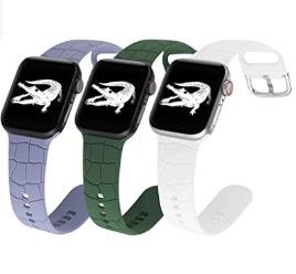 Photo 1 of ?3Pack?Animals Grain Engraved Silicone Band Compatible With Apple Watch 38mm 40mm 41mm for Women Men?Animals Laser Printed Soft Silicone Sport Wristbands Replacement Strap with Classic Clasp for iWatch Series SE 7 6 5 4 3 2 1
2 PACKS