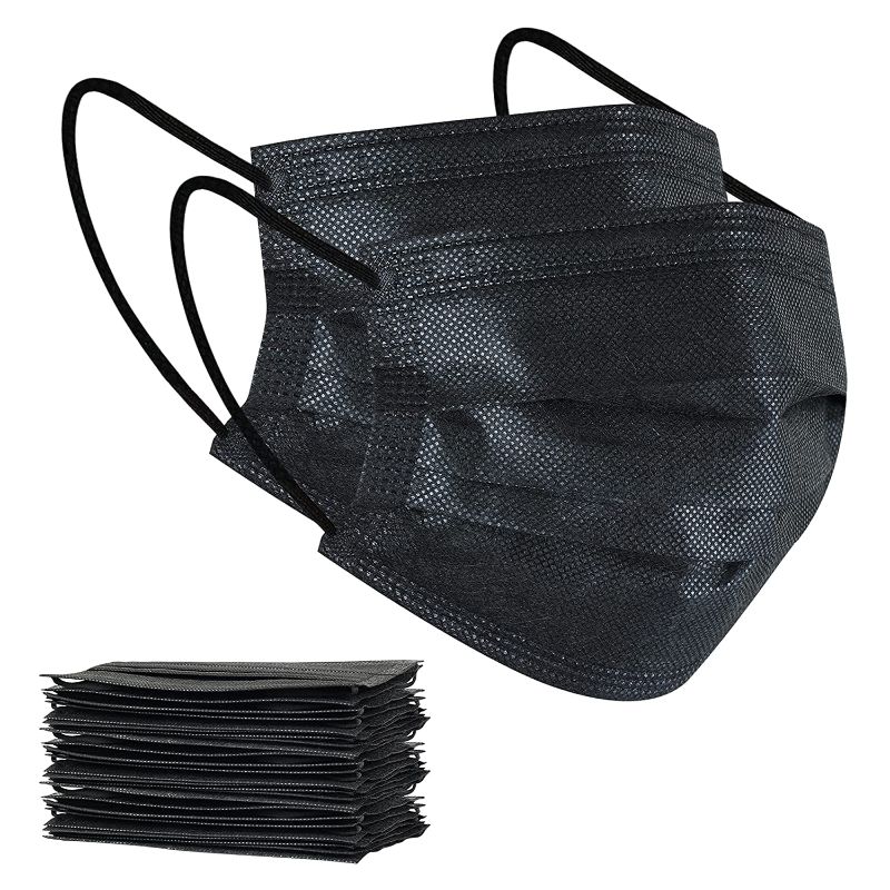 Photo 1 of 100Pcs Disposable Face Masks, Black Face Mask, 3 Ply Disposable Mask
2 PACKS