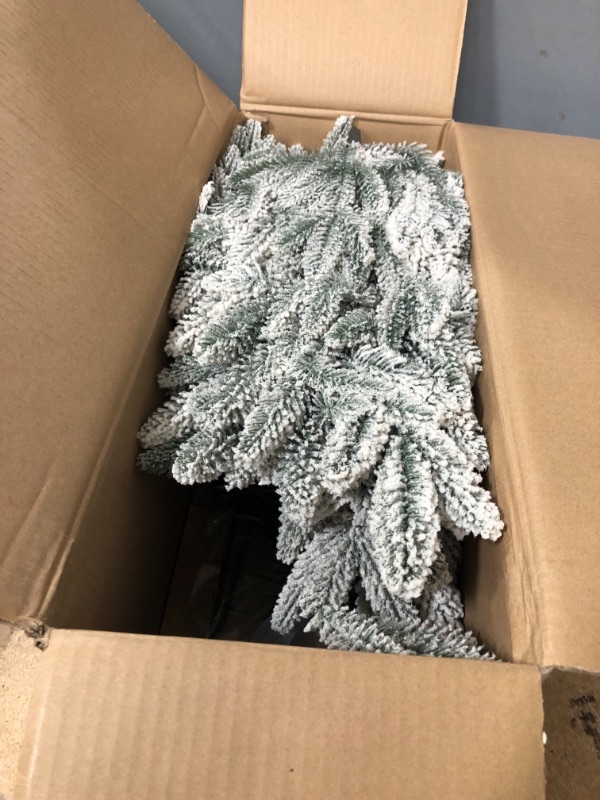 Photo 2 of 3.5ft Unlit Flocked Balsam Fir Artificial Christmas Tree - Wondershop™
