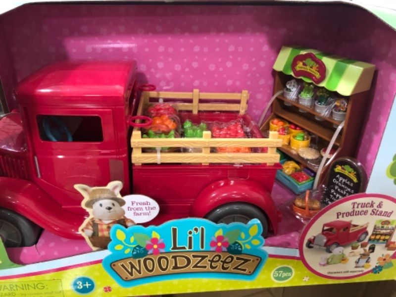 Photo 2 of 2ct Li'l Woodzeez Farmer's Market Truck Playset