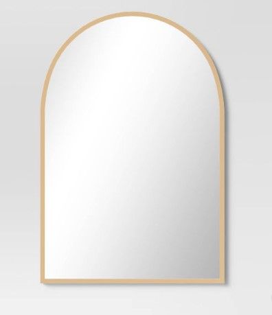 Photo 1 of 20" x 30" Arched Metal Wall Mirror Brass - Threshold™

