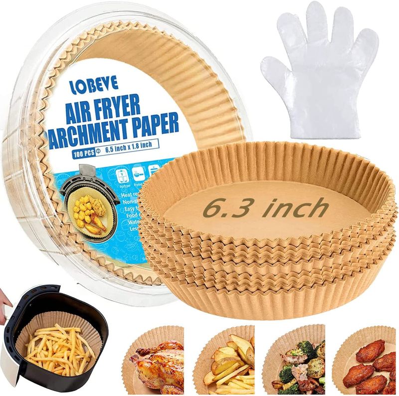 Photo 1 of 2 pack
Air Fryer Disposable Paper Liner ,6.3 Inch Non-stick Air Fryer Liners,Food Grade Cooking Paper for Air Fryer, Oil-proof,Water-Proof. (Bonus Disposable Plastic Food Prep Gloves) ,100PCS
