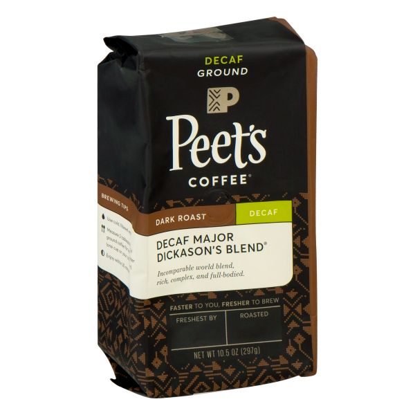 Photo 1 of (2 Pack) Peet's Coffee Decaf Major Dickason's Blend Dark Roast Ground Coffee, 10.5 Oz
