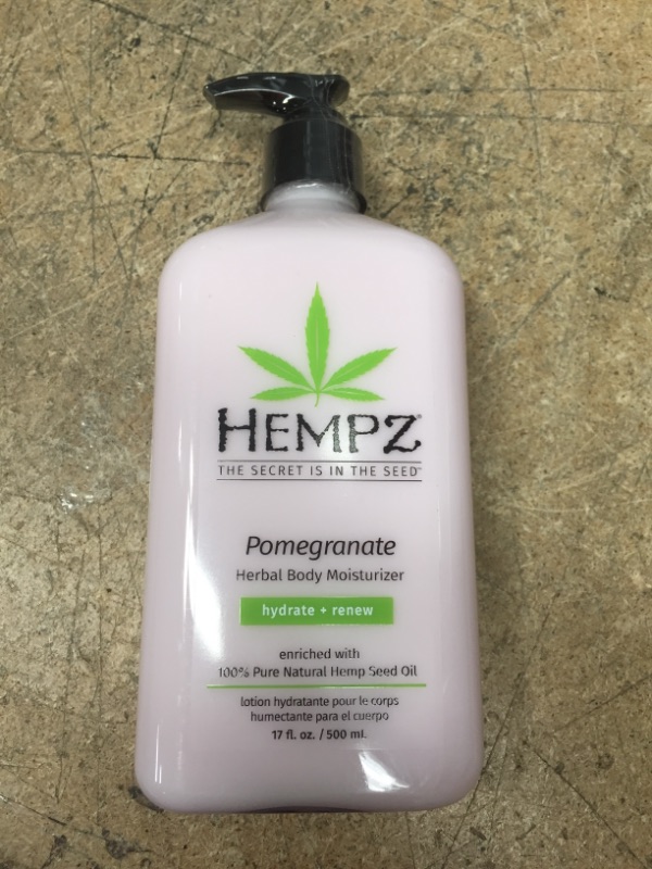 Photo 1 of Hempz Pomegranate Herbal Body Moisturizer 17 oz. - Paraben-Free Lotion and Moisturizing Cream for All Skin Types, Anti-Aging Hemp Skin Care Products for Women and Men - Hydrating Gluten-Free Lotions