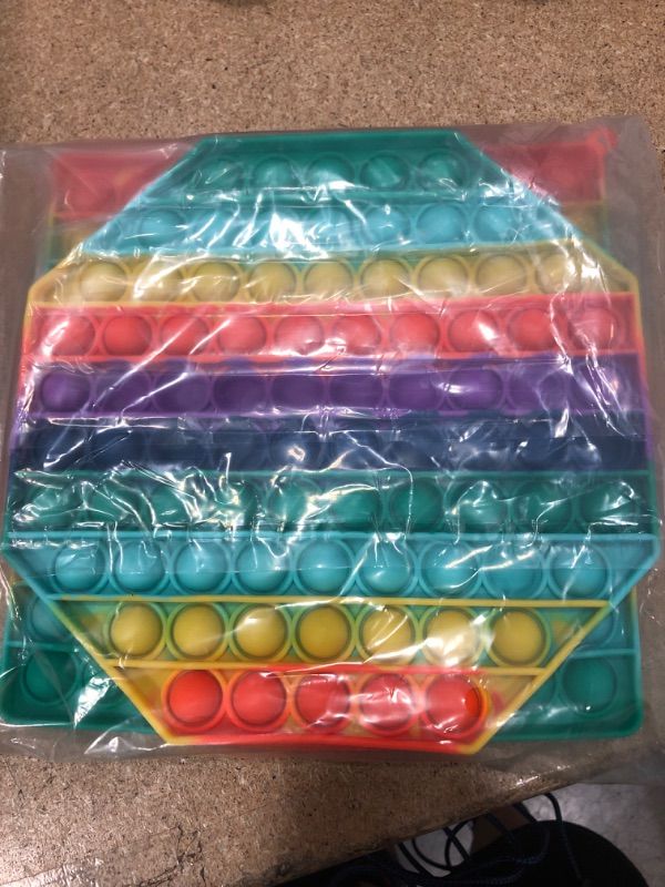 Photo 2 of 2 Packs Jumbo Toy for Kids Adult, Giant Huge Large Mega Big Press Pop Poppop Poop Popper Po it Sensory Austim Anxiety ADHD Stress Relie Game Square Octagon Tie dye Rainbow
