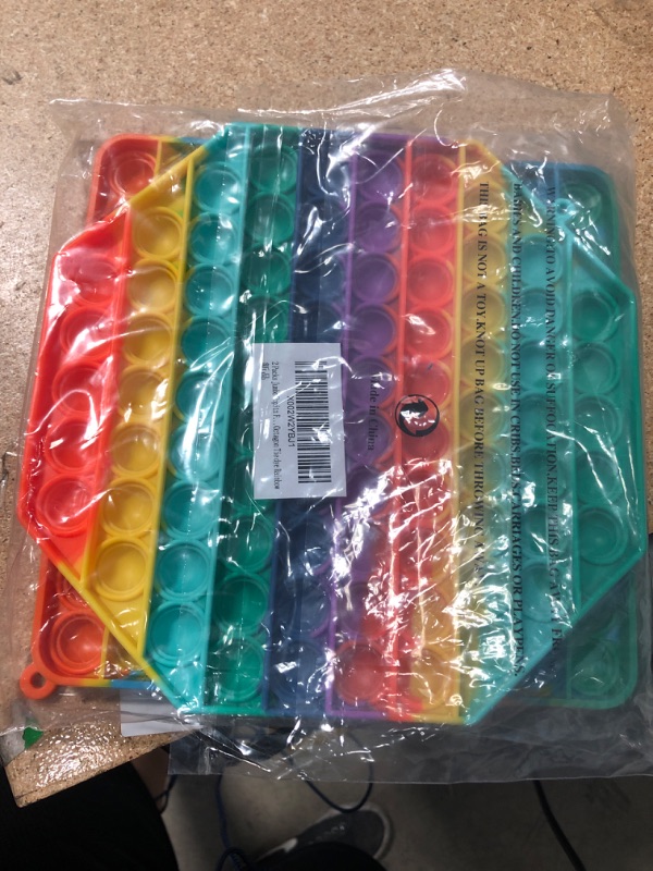 Photo 2 of 2 Packs Jumbo Toy for Kids Adult, Giant Huge Large Mega Big Press Pop Poppop Poop Popper Po it Sensory Austim Anxiety ADHD Stress Relie Game Square Octagon Tie dye Rainbow
