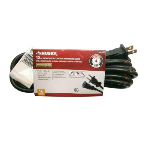 Photo 1 of 12 ft.16/2 Indoor/Outdoor Extension Cord, Black