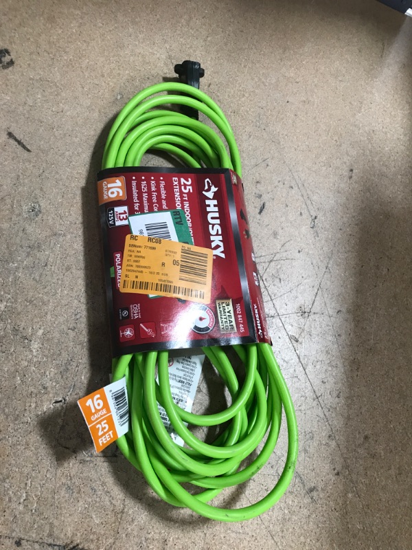 Photo 2 of 25 ft.16/2 Indoor/Outdoor Extension Cord, GREEN