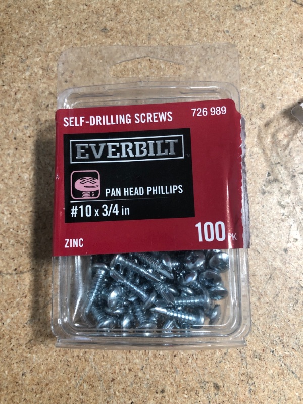 Photo 2 of #8 X 5/8 in. Zinc Plated Phillips Pan Head Sheet Metal Screw (100-Pack)
