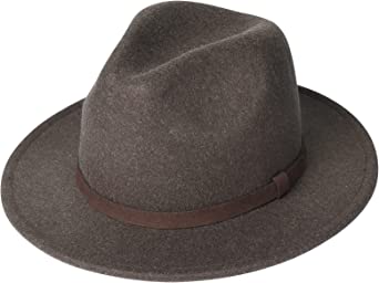 Photo 1 of FURTALK Fedora Hats for Women/ Men Wide Brim Felt - Brown (M)