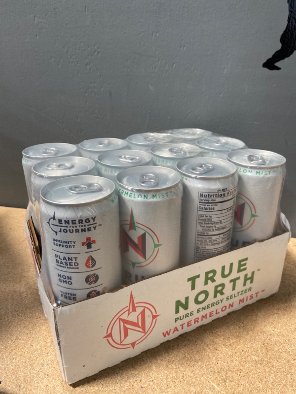 Photo 3 of **BB:05/23**-True North Pure Energy Seltzer, Watermelon Mist, 12 Fl Oz, Pack of 12
