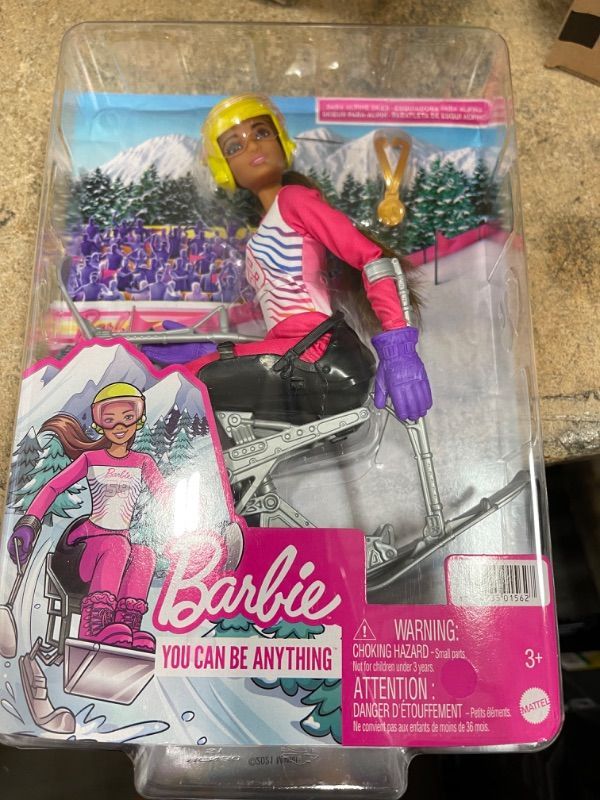 Photo 2 of PACK OF FOUR- Barbie Winter Sports Para Alpine Skier Brunette Doll
