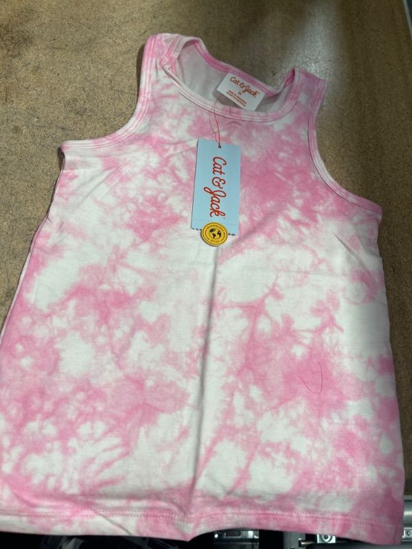 Photo 2 of PACK OF 12- Toddler Tank Top - Cat & Jack™ Bright Pink Tie Dye- SIZE 3T 
