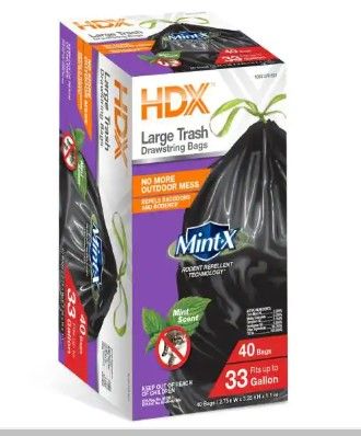 Photo 1 of 33 Gallon Rodent Repellent Trash Bags (40-Count)
