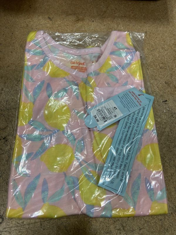 Photo 2 of 12 OF- Toddler Girls' Lemon NightGown - Cat & Jack™ Pink- 3T
