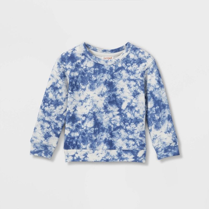 Photo 1 of 12 OF -Toddler Drop Shoulder Crewneck Sweatshirt - Cat & Jack™ Blue- 4T
