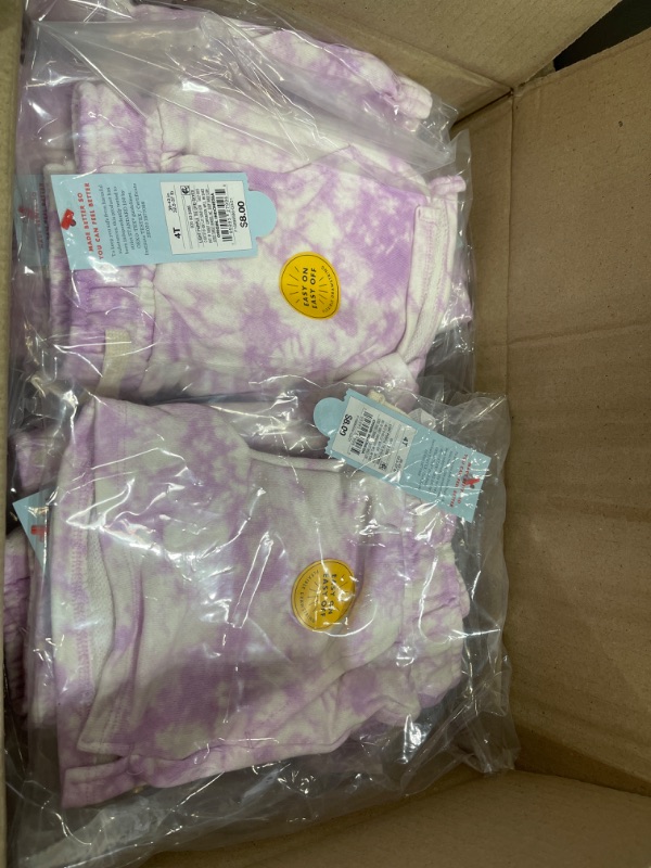 Photo 3 of PACK  OF 12- Toddler Shorter-Length Knit Shorts - Cat & Jack™ Light purple tie dye- SIZE 4T 

