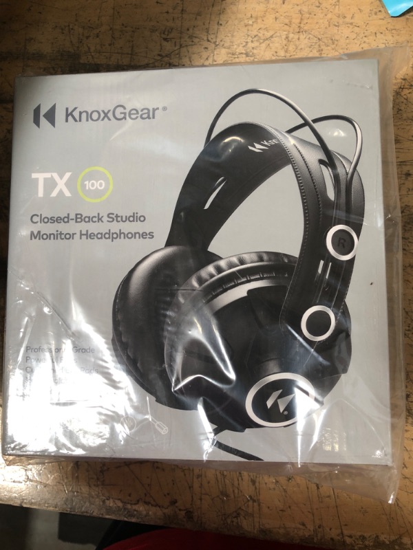 Photo 2 of Knox Gear TX-100 Closed-Back Studio Monitor Headphones, Noise Cancelling Headphones for Gaming PC, Over Ear Wired Headphones for Recording & Music Production, Black Headphones, Studio Headphones
