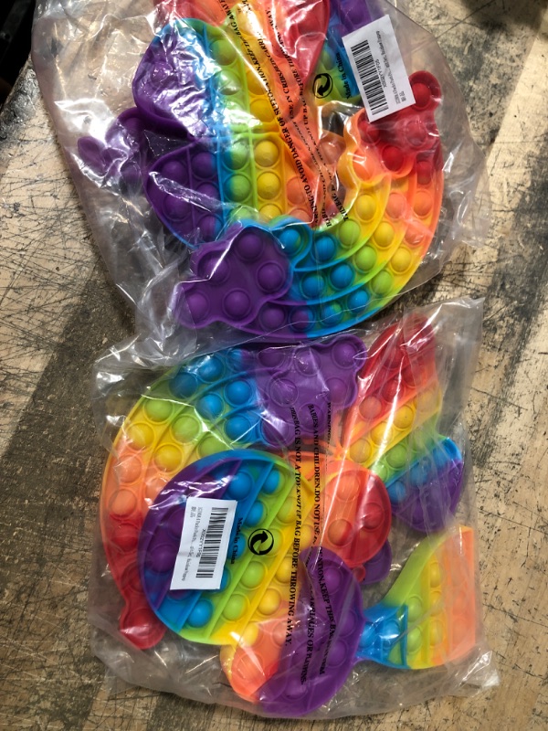 Photo 1 of 4 Packs Pop Poop Toy, Mouse Mermaid Butterfly Sensory Anxiety Stress Relief Satisfying ADHD Cheap Bubble Popper Po Set, Rainbow Poppop