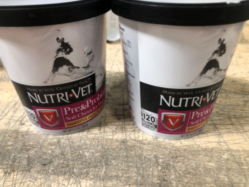 Photo 2 of best by 02/2023***Nutri-Vet Pre and Probiotic Soft Chews for Dogs 120 Count- no return 