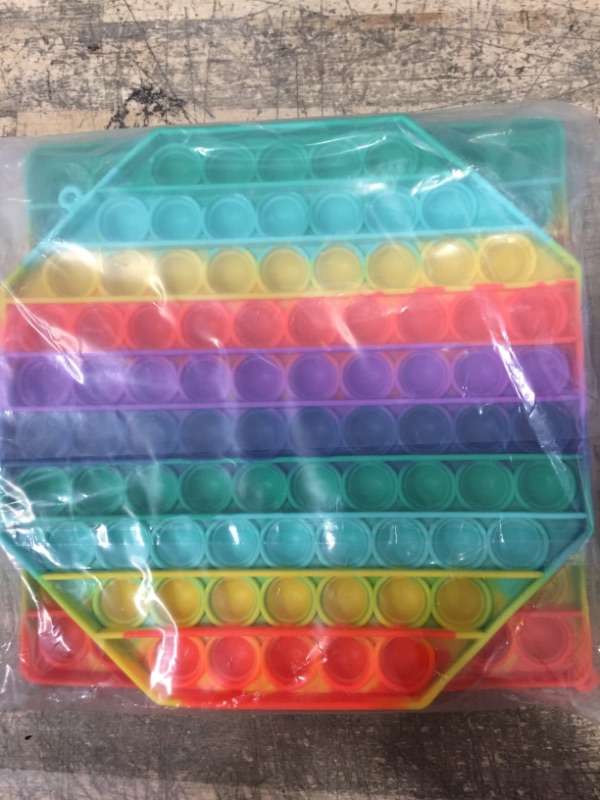 Photo 2 of 2 Packs Jumbo Toy for Kids Adult, Giant Huge Large Mega Big Press Pop Poppop Poop Popper Po it Sensory Austim Anxiety ADHD Stress Relie Game Square Octagon Tie dye Rainbow