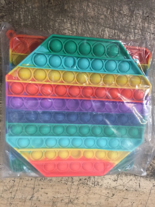 Photo 2 of 2 Packs Jumbo Toy for Kids Adult, Giant Huge Large Mega Big Press Pop Poppop Poop Popper Po it Sensory Austim Anxiety ADHD Stress Relie Game Square Octagon Tie dye Rainbow