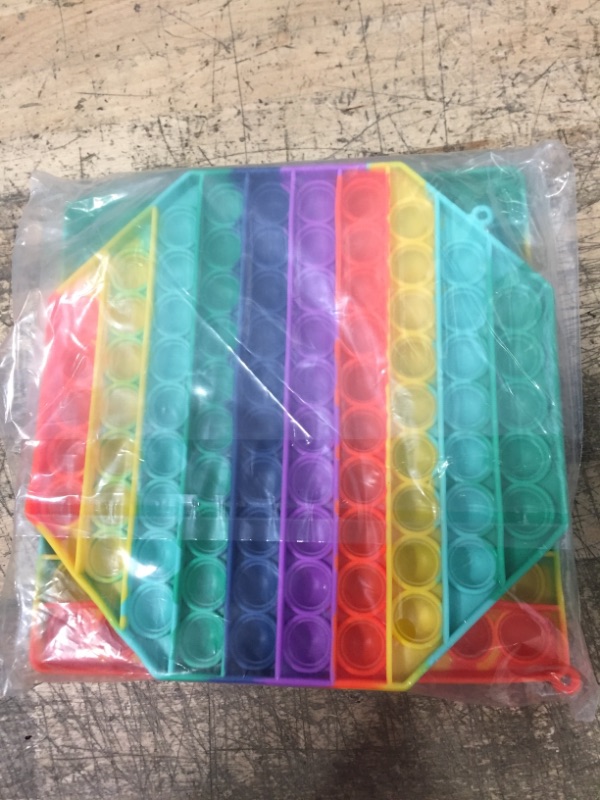 Photo 2 of 2 Packs Jumbo Toy for Kids Adult, Giant Huge Large Mega Big Press Pop Poppop Poop Popper Po it Sensory Austim Anxiety ADHD Stress Relie Game Square Octagon Tie dye Rainbow