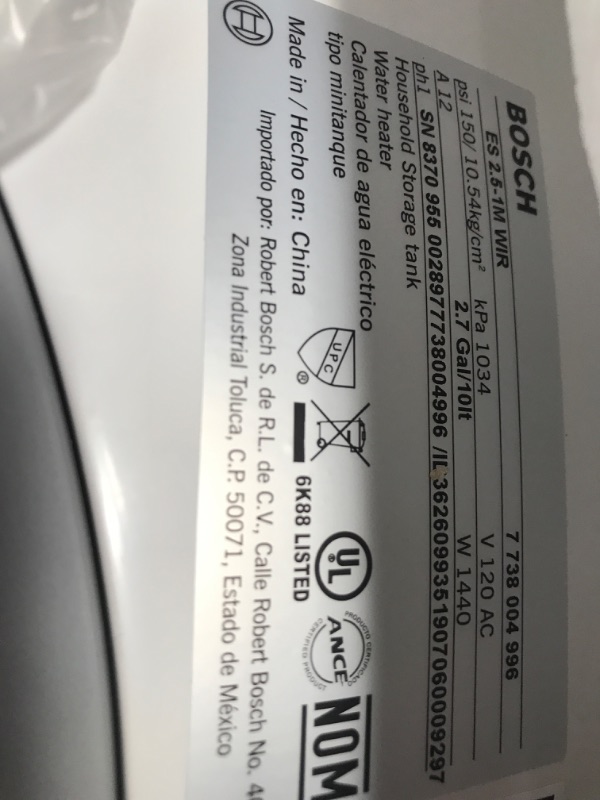 Photo 1 of 2.5 Gal. Electric Point-of-Use Water Heater