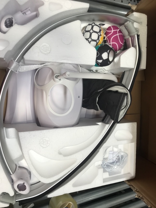 Photo 4 of 4moms mamaRoo 4 Multi-Motion Baby Swing, Bluetooth Baby Rocker with 5 Unique Motions, Nylon Fabric, Grey