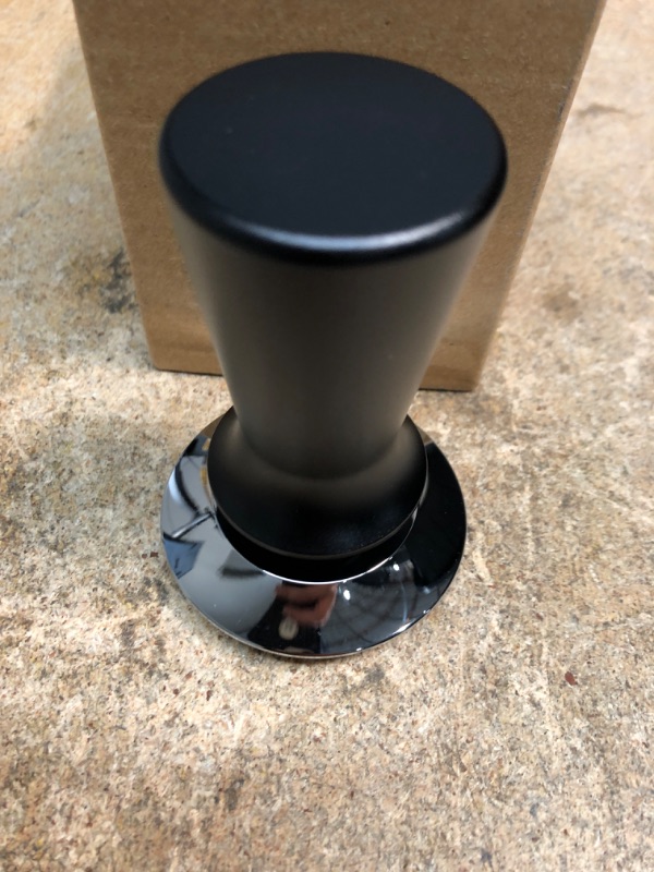 Photo 2 of 51mm Espresso Tamper for Espresso Machine Accessories with Calibrated Spring Loaded, Stainless Steel Flat Base Espresso Coffee Barista Hand Calibrated Tamper Tools, Black
