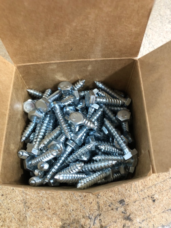 Photo 2 of 1/4 in. x 1-1/4 in. Hex Zinc Plated Lag Screw (100-Pack)
