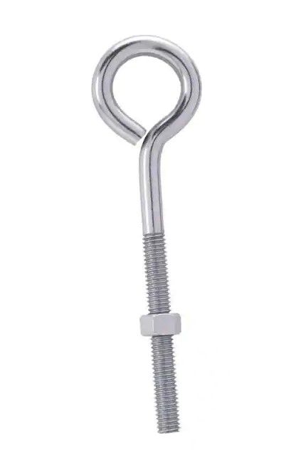 Photo 1 of 12 OF- 5/16 in. x 3-3/4 in. Stainless Steel Eye Bolt with Nut
