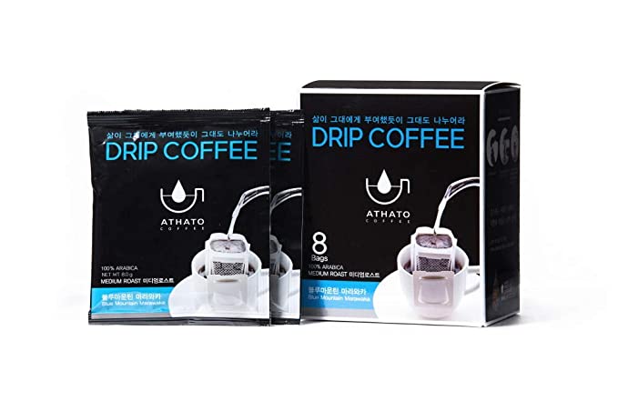 Photo 1 of 2 PACK: ATHATO COFFEE Single-Serve Instant Drip Coffee | Specialty-Grade Blue Mountain | 8 Servings Per Box (Medium Roast)
