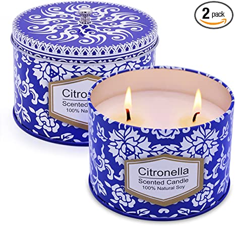 Photo 1 of 2 PACKS: Citronella Candles Outdoor 8.5oz Natural Soy Wax Candles for Home Outside Patio Porch, Pack of 2
