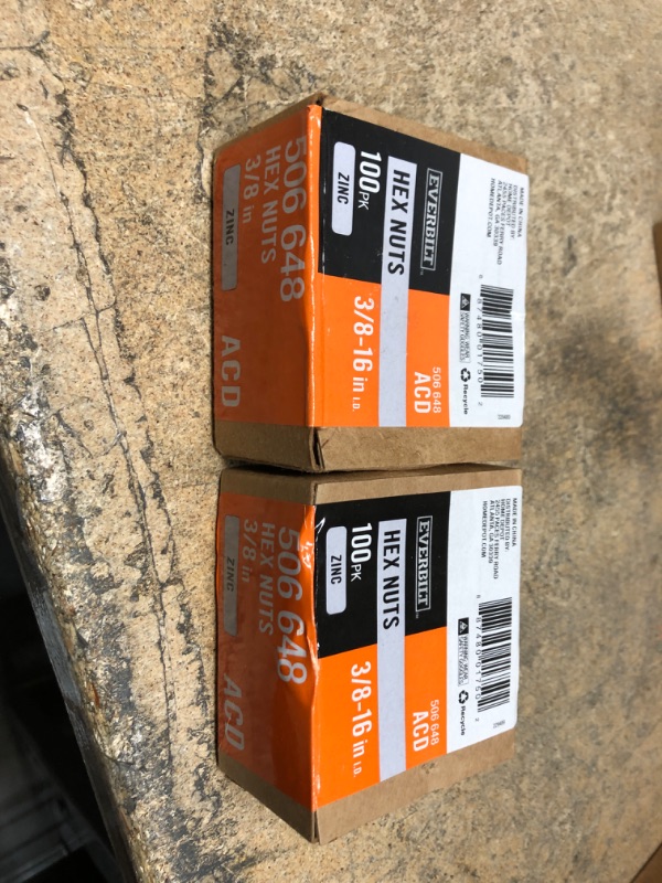 Photo 1 of 2 PACK*
Everbilt 3/8 in.-16 Zinc Plated Hex Nut (100-Pack)