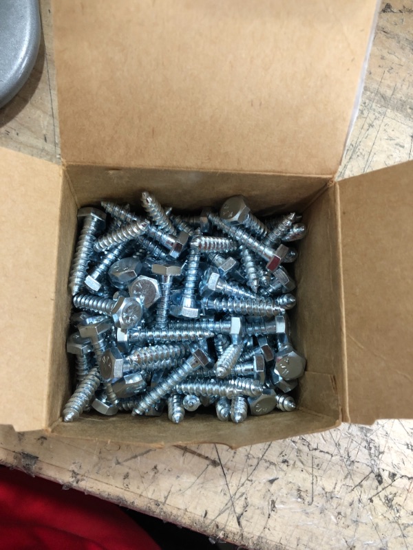 Photo 2 of 1/4 in. x 1-1/4 in. Hex Zinc Plated Lag Screw (100-Pack)
