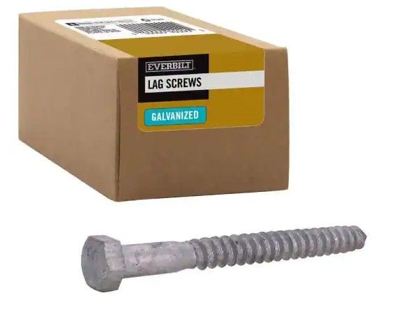 Photo 1 of 3/8 in. x 4 in. Hex Galvanized Lag Screw (25-Pack)
