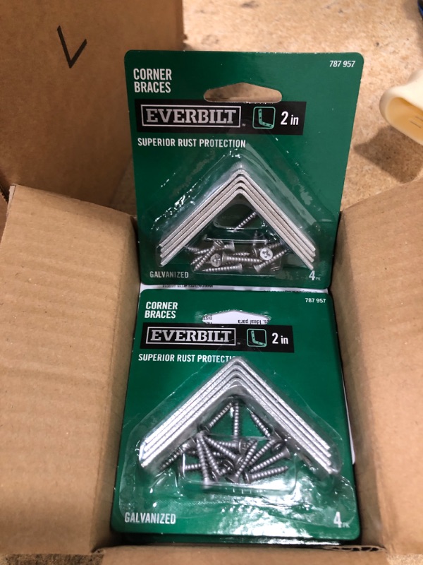 Photo 2 of 5 PACK: Everbilt
2 in. Galvanized Corner Brace (4-Pack)