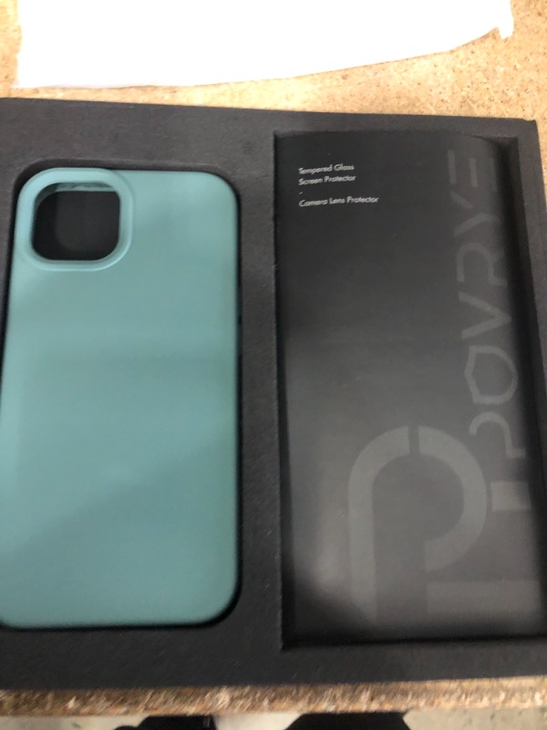 Photo 1 of POVRYE [3 in 1] Designed for iPhone 13 Case 6.1 Inch, with 1 Pack Screen Protector + 1 Pack Camera Lens Protector, Soft Liquid Silicone Ultra Slim Shockproof Cover Case [Anti-Scratch], Midnight Green
