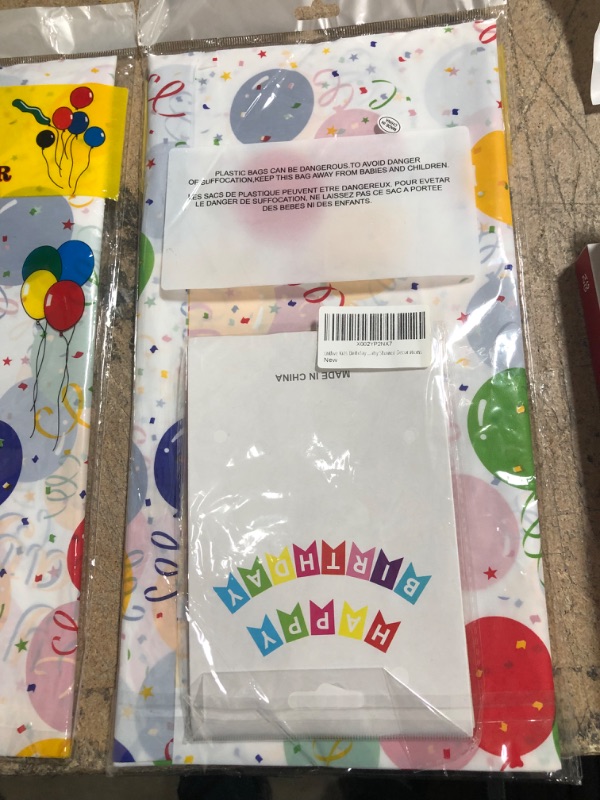 Photo 1 of 2-pack
Enthve Kids Birthday Party Supplies Set Include Rectangle Colorful Plastic Table Covers with Balloons, Confetti and Happy Birthday Banner for Party, Happy Birthday, Girl Baby Shower Decorations