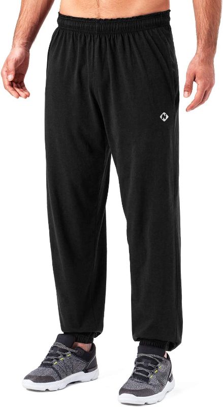 Photo 1 of NAVISKIN Men's Light Weight Running Workout Pants Closed Bottom Jersey Sweatpant Large
