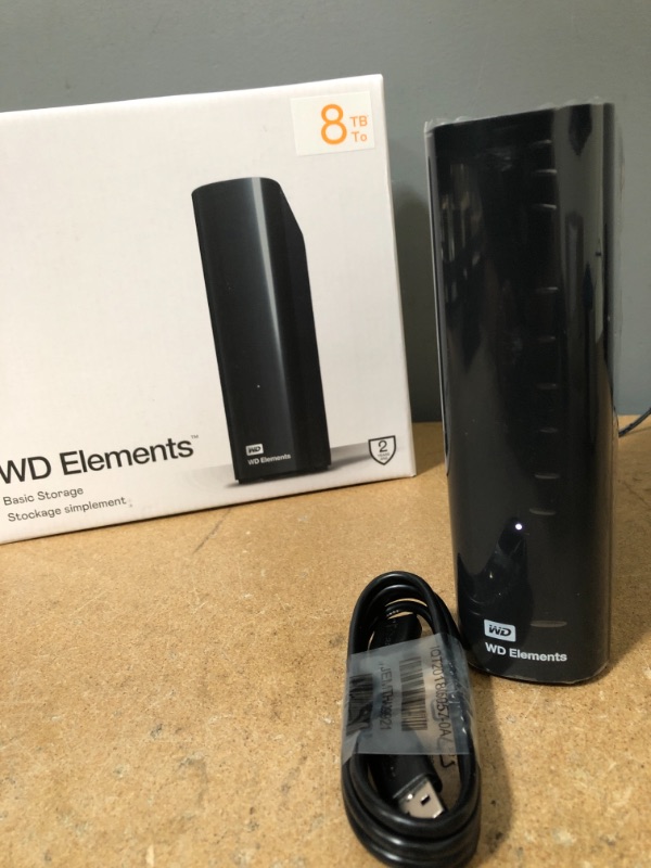 Photo 2 of WD Elements 8TB USB 3.0 Desktop Hard Drive Black WDBWLG0080HBK-NESN
