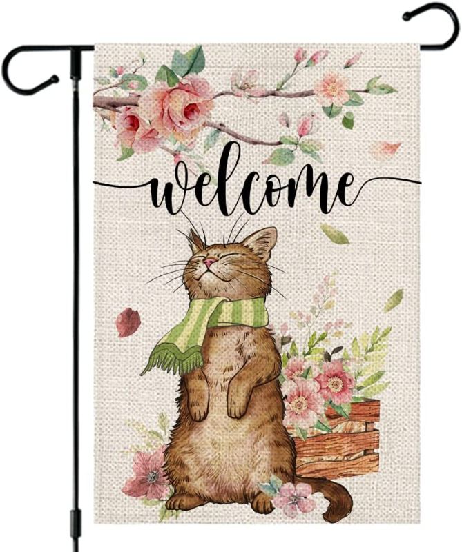 Photo 1 of 3 PACK*
Spring Garden Flag Cat Floral Welcome 12×18 Inch Double Sided Outside Flower Tree Vertical Holiday Yard Décor
