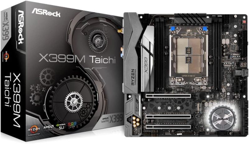 Photo 1 of ASRock Socket TR4/ AMD X399/ DDR4 Wi-Fi/A&2GbE/ MicroATX Motherboard (X399M Taichi)