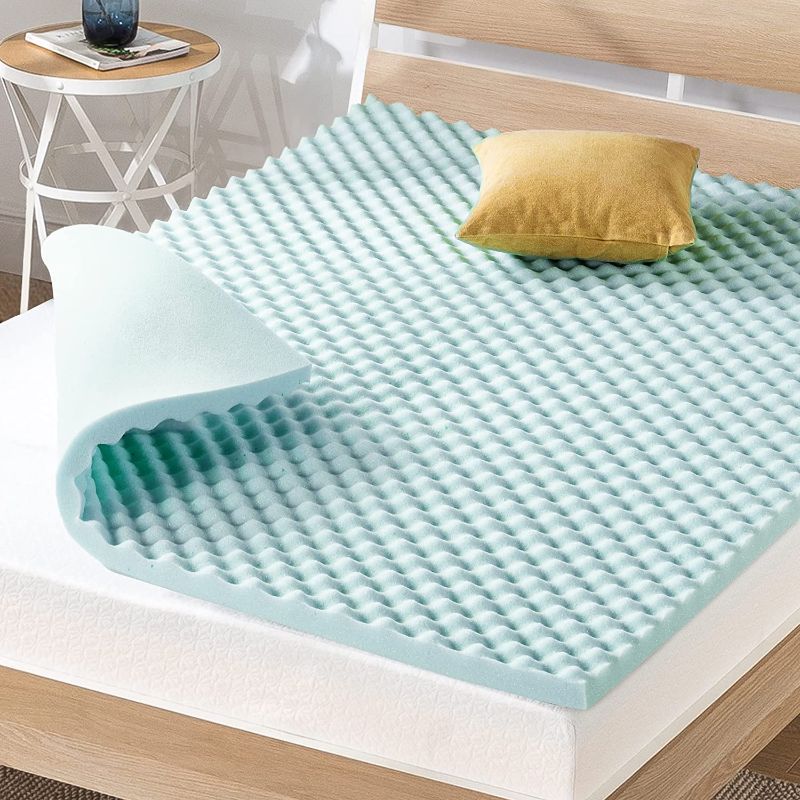 Photo 1 of 2 Inch Egg Crate Memory Foam, Cooling Gel Infusion, Twin Mattress Topper