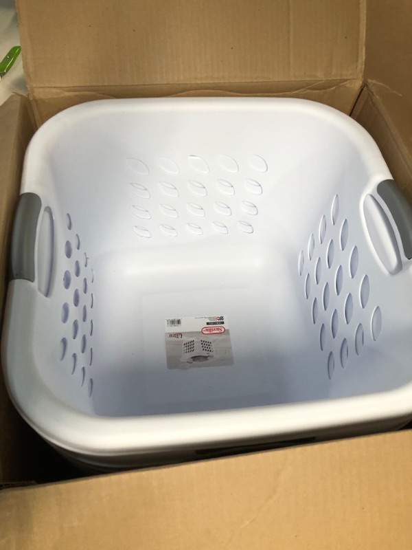 Photo 3 of  Square Laundry Basket, White Basket w/ Titanium Inserts, Pack of 6