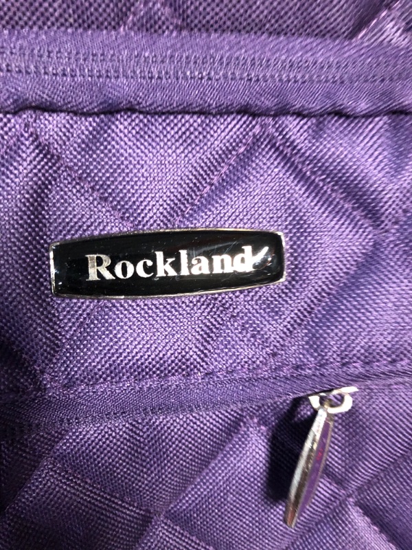 Photo 5 of *USED/SEE NOTES* Rockland Melrose Upright Wheeled Underseater Carry-On Luggage, Purple, 16-Inch